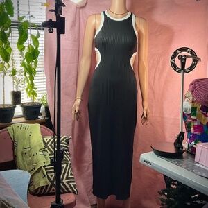Bodycon Maxi Dress with Side Cutouts